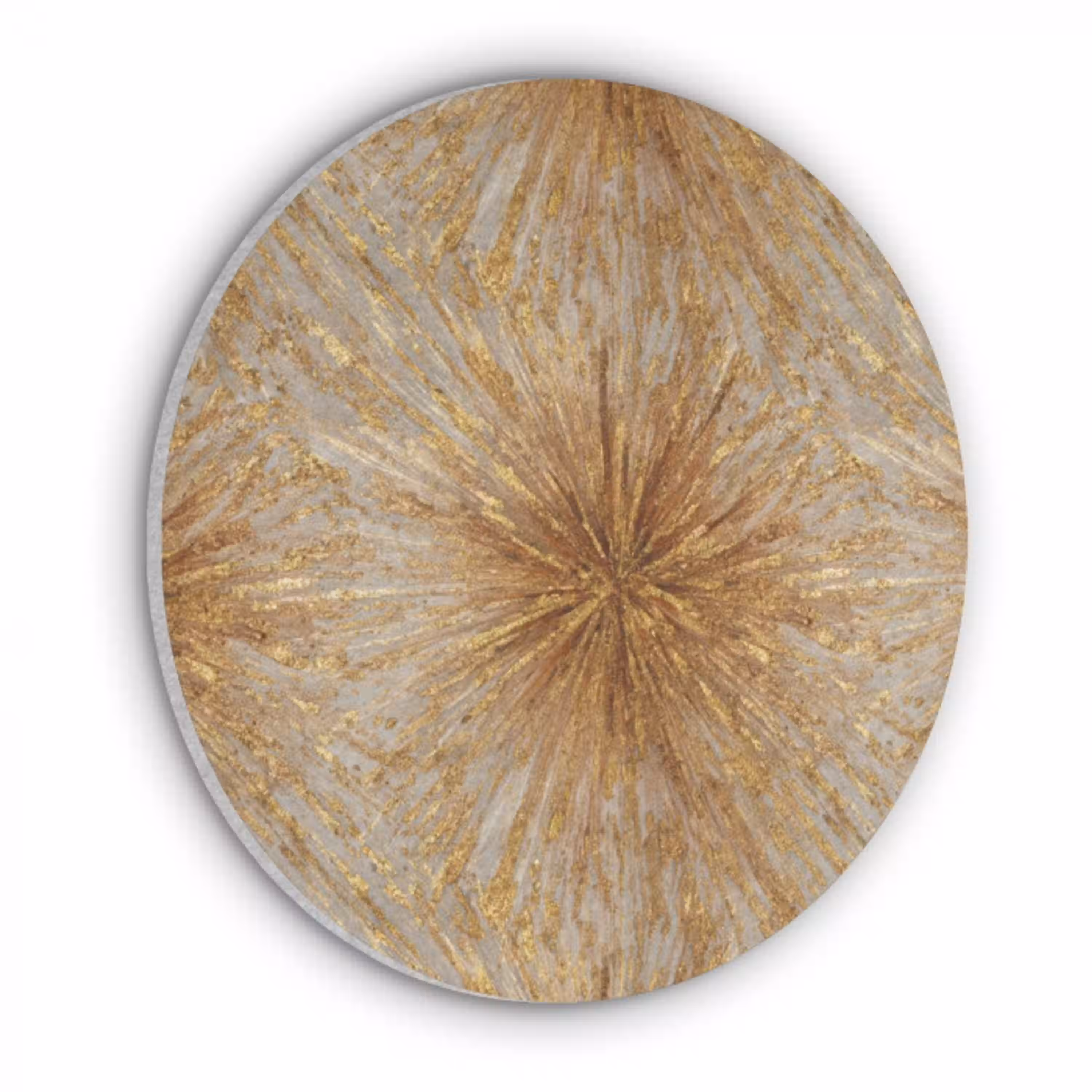 Explosie - Abstract - Goud - Wit Akoestische PET Vilt - Rond klein 838 -3d