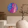 Tijger - Roze - Bladeren - Jungle Wandcirkel plexiglas klein -sfeer1