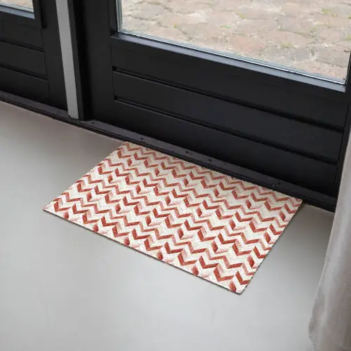 Strepen - Rood - Wit - Patroon Deurmat klein 898 -sfeer2