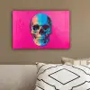 Neon - Blauw - Pop-art - Schedel canvas 2cm klein -sfeer3