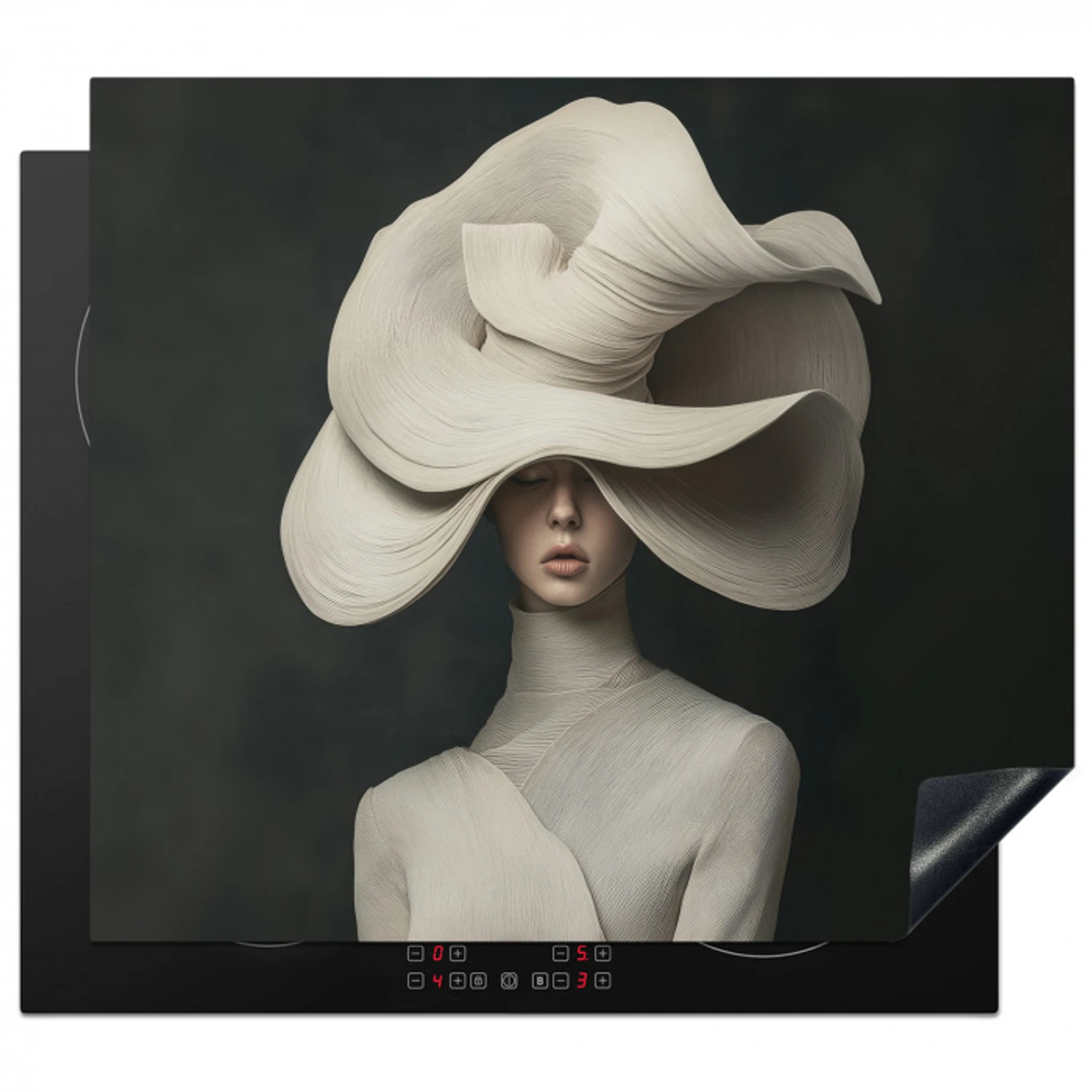 Modern - Vrouw - Hoed Inductie beschermer vinyl 3mm middel -3d