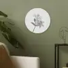 Lelies - Elegant - Zwart - Wit Akoestische PET Vilt - Rond klein -sfeer2
