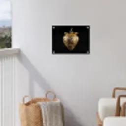 Aardbei - Goud - Zwart - Chrome tuinposter los doek klein -sfeer8