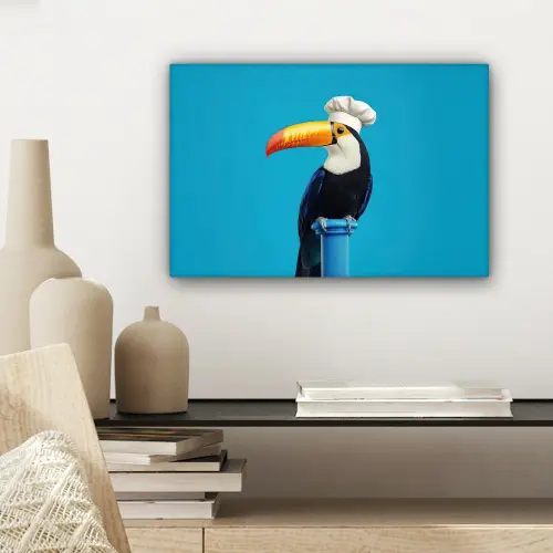 Tucan - Sokkel - Vogel - Koksmuts canvas 2cm klein -sfeer6