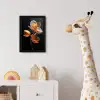 Bloem - Orchidee - Oranje fotolijst zwart zonder passe partout klein -usfeer4_kinderkamer