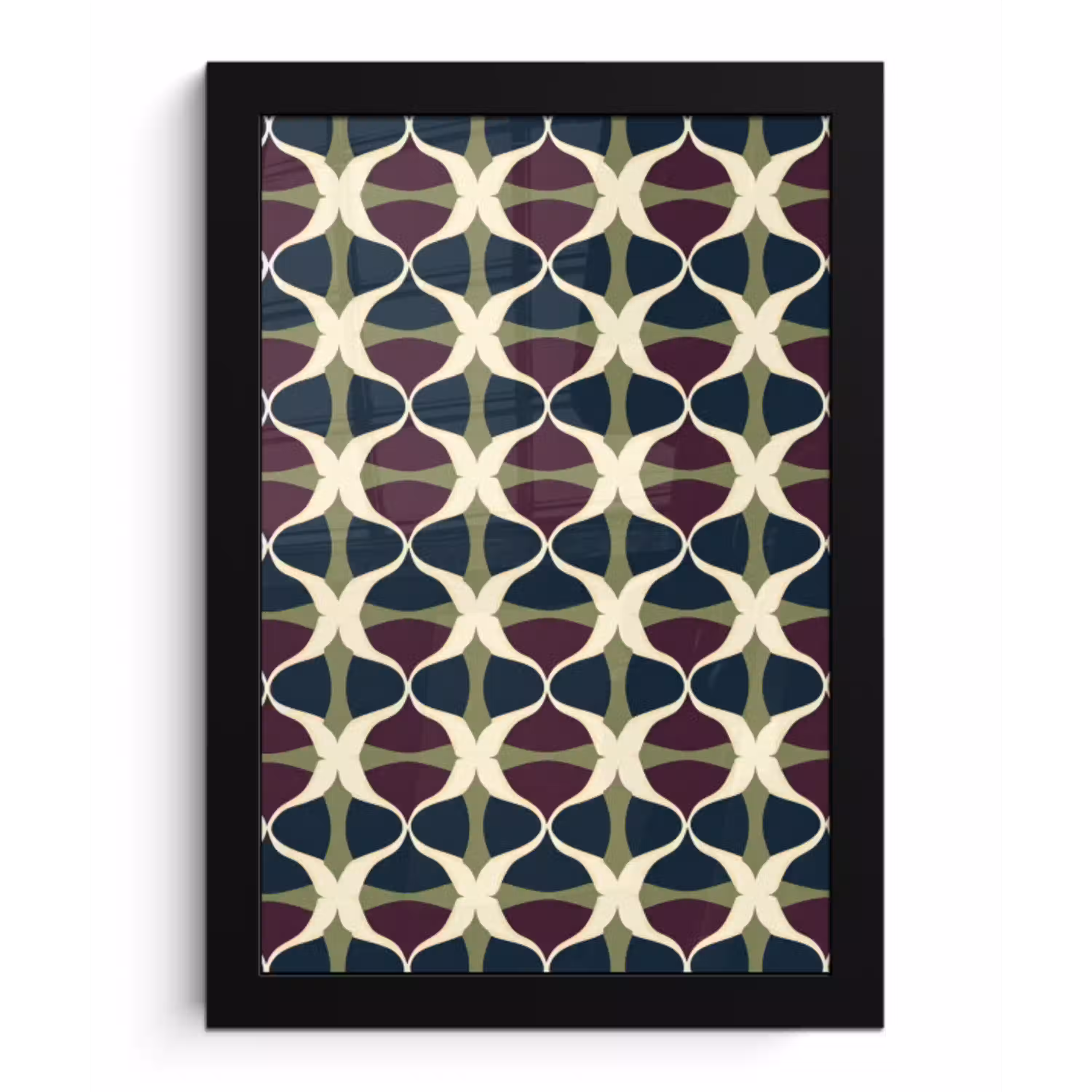 Abstract - Retro - Kleurrijk fotolijst zwart zonder passe partout klein 224 -3d