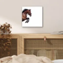 Paard - Springen - Modern aluminium wit klein -sfeer3