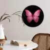 Vlinder - roze - Elegant Wandcirkel kunststof plaat 5mm dik klein -sfeer4