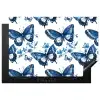 Blauw - Vlinders - Bloemen - Wit Inductie beschermer vinyl 3mm klein 276 -3d