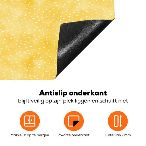 Frans - Citroen - Strepen - Wit - Geel Inductie beschermer vinyl 3mm klein 276 -zzzzzzz-td-onderkant