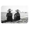 Vrouwen - Zonnehoed - Strand - Zwart - Wit WCmat klein -3d