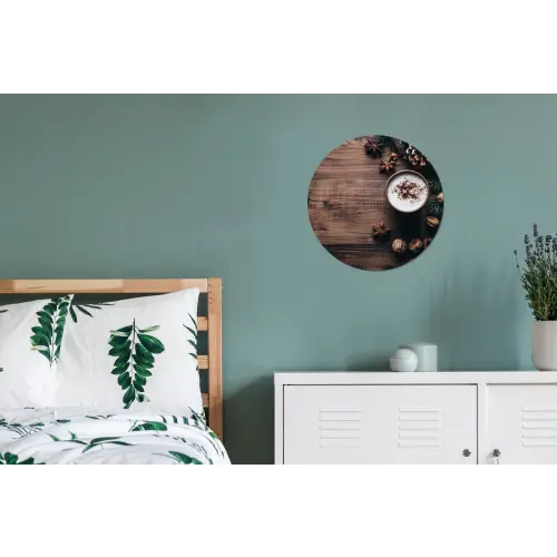 Winter - Houtlook - Stilleven Wandcirkel aluminium klein -slaapkamer