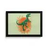 Dinosaurus - Groen - Planten - Cirkel fotolijst zwart zonder passe partout klein -3d