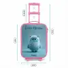 Blauw pluizig monster met hoorns Kinderkoffer - Roze klein -productfoto_formaten