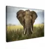 Olifant - Natuur - Gras - Dieren - Landschap canvas 2cm klein -z3d