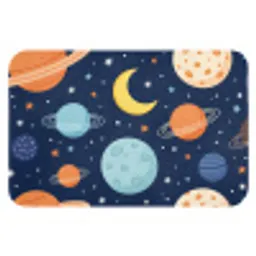 Ruimte - Planeten - Kleurrijk Badmat klein -3d