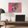 Luipaard - Roze - Oranje - Blauw - Verf PET vilt klein -sfeer5