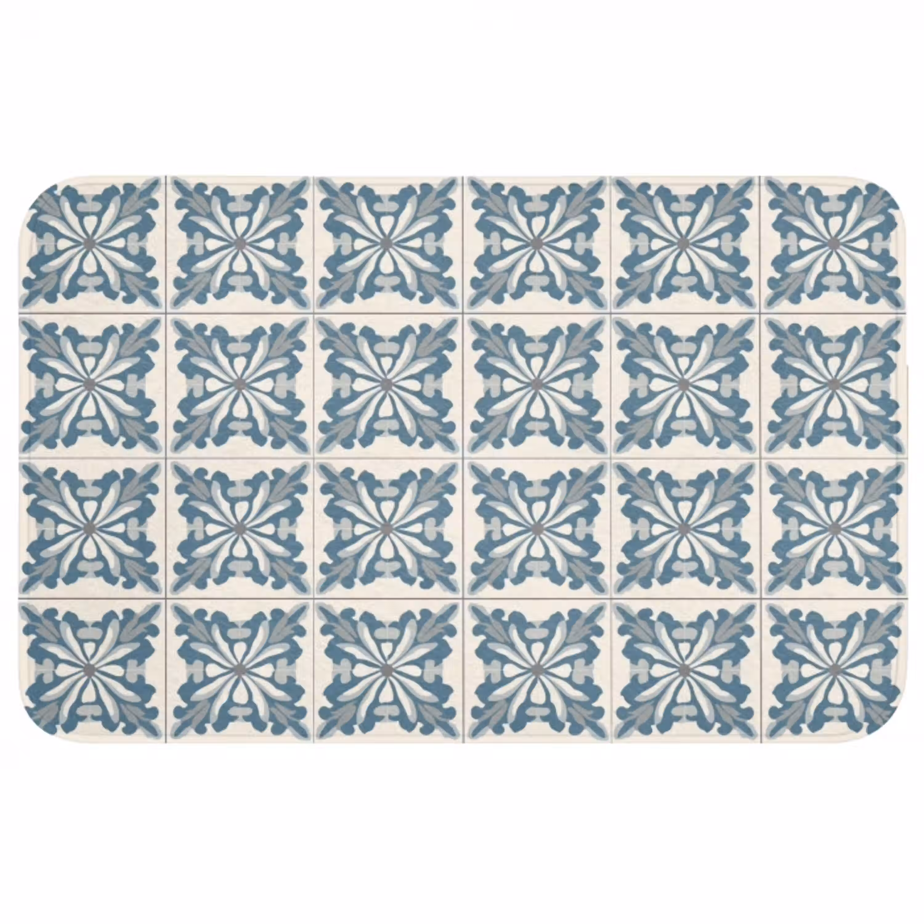 Dessin - Tegel - Blauw WCmat middel 1009 -3d