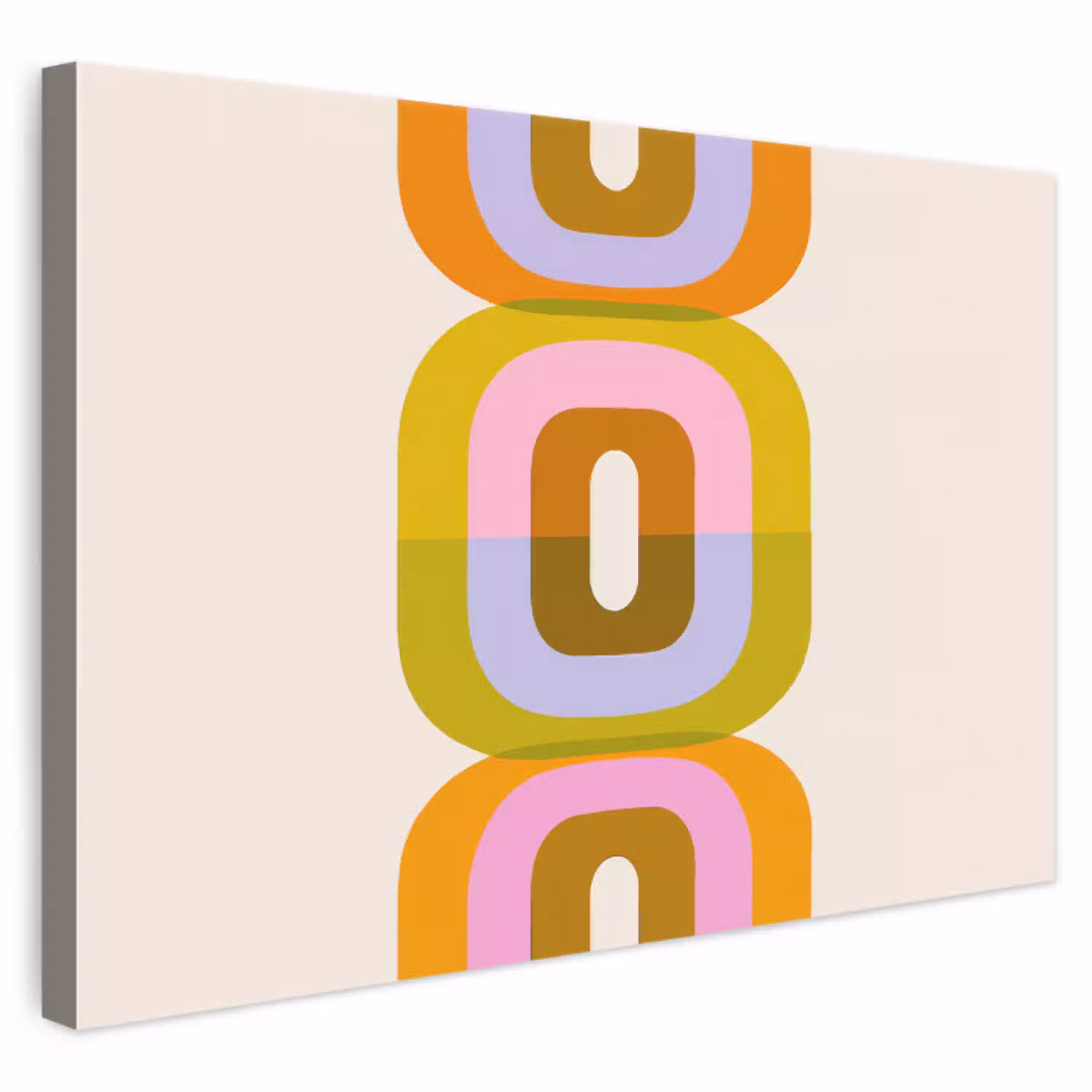 Stapel - Vormen - Geblokt - Oranje canvas 2cm klein -3d