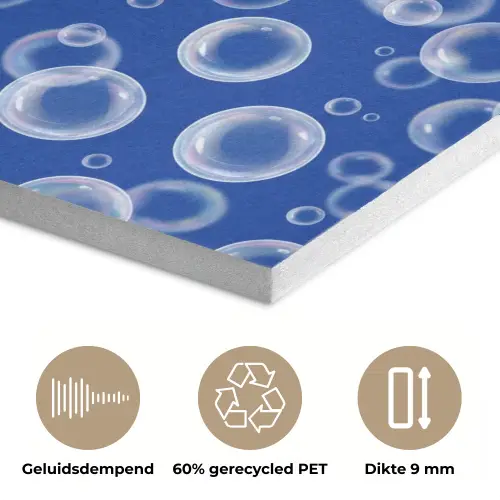 Bubbels - Patroon - Blauw PET vilt klein -closeup_NL