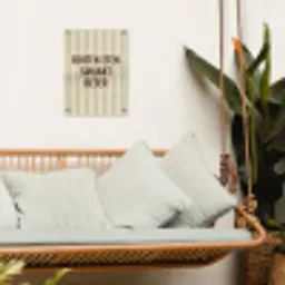 Buiten - Quote - Strepen - Zomer tuinposter los doek klein -sfeer7