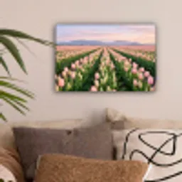 Tulpen - Landschap - Roze canvas 2cm klein -sfeer1