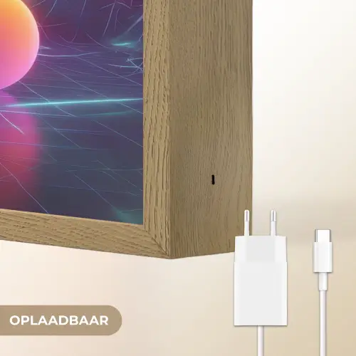 Landschap - Bergen - Bollen - Licht Light Box met batterij (Wandlamp) middel -USP_websiteoplaadbaarNL
