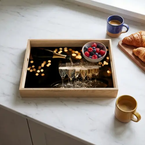 Lichtjes - Champagne - Dienblad - Glazen Dienblad Rechthoek middel -sfeer2