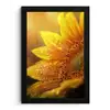 Zonnebloem - Dauwdruppels - Geel - Zonlicht fotolijst zwart zonder passe partout klein -3d
