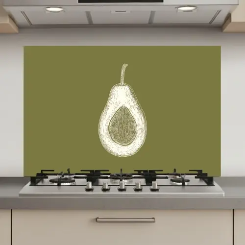 Avocado - Minimalistisch - Illustratie - Groen keuken achterwand spatscherm klein -3d_website