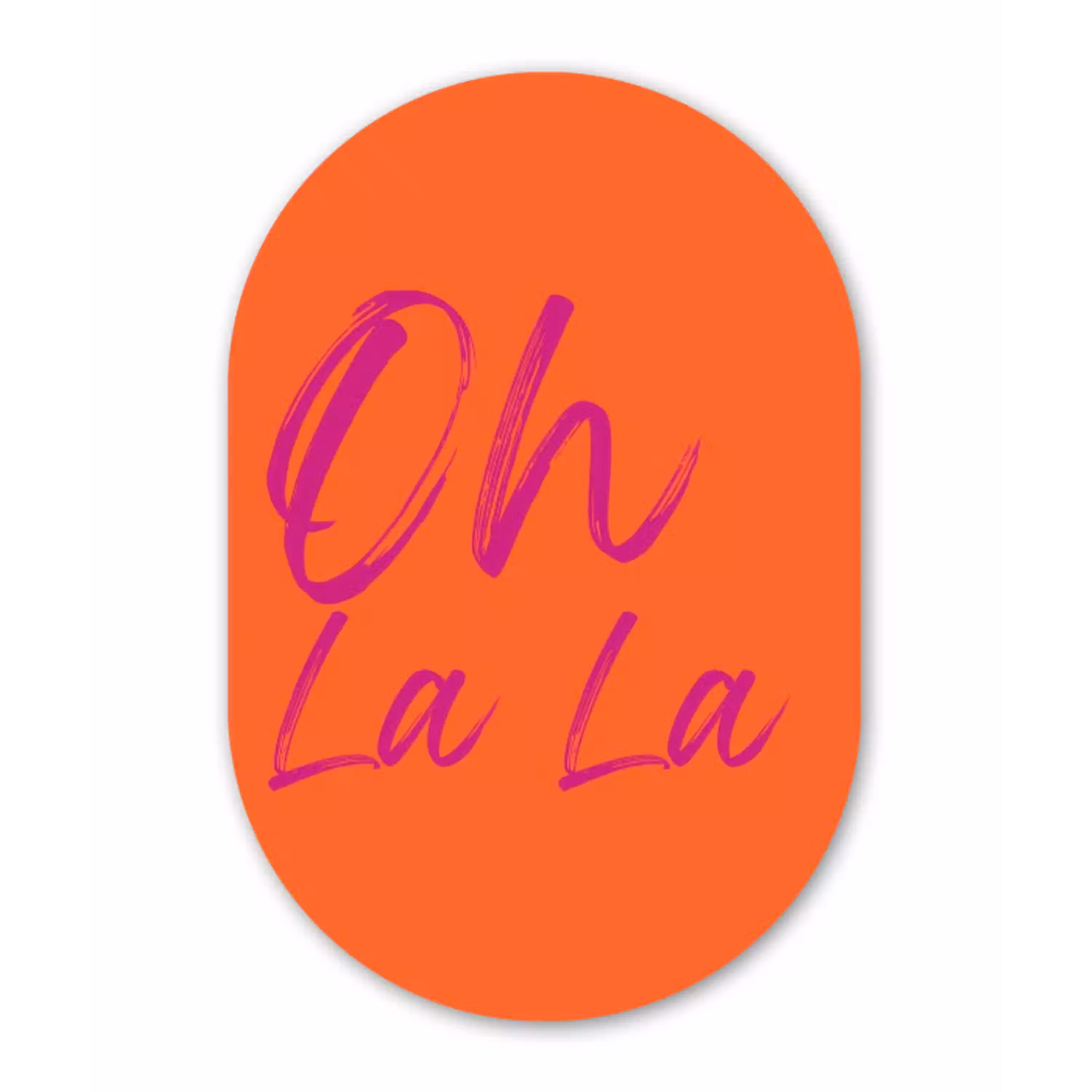 Oh la la - Oranje - Roze - Grafisch Wandcirkel Ovaal Glas middel -3d