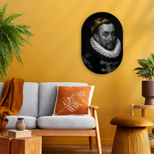 Willem van Oranje - Adriaen Thomasz - Goud Wandcirkel Ovaal Forex klein -sfeer4