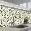 Bladeren - Bessen - Roze keuken achterwand 2 middel 871 -3d_schuin