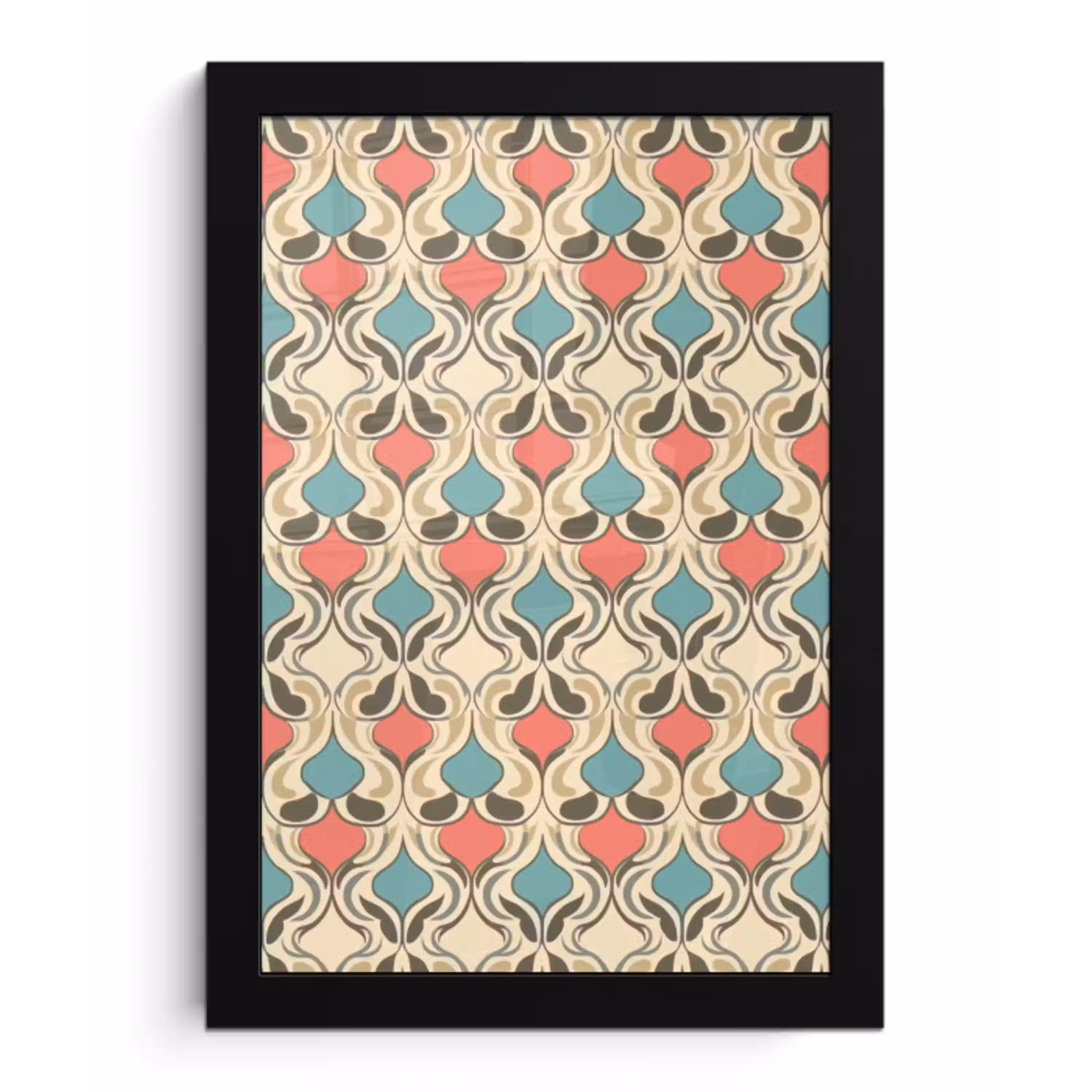 Barok - Retro - Kleurrijk fotolijst zwart zonder passe partout klein 224 -3d