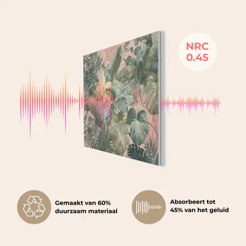 Compositie van bladeren - Groen - Roze PET vilt klein -USP_NL