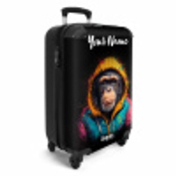 Aap met Kleurrijk Vest NBS - Handbagage koffer - Kinderen Unisex middel -productfoto_3d