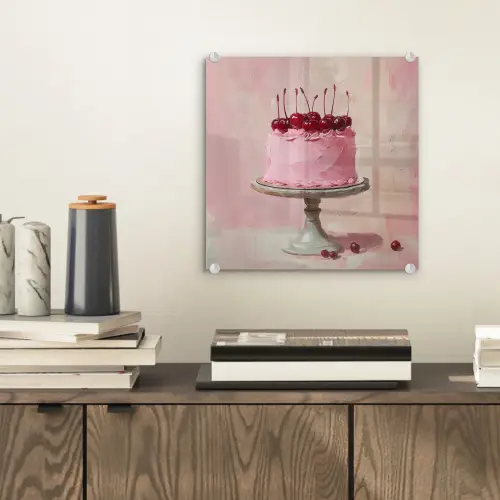 Taart - Pink - Cherry plexiglas 5mm klein -sfeer1