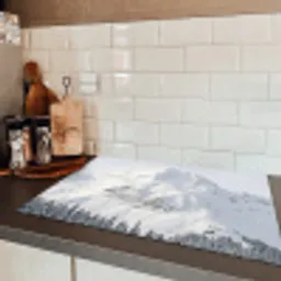Berg - Sneeuw - Winter - Natuur - Wit Inductie beschermer vinyl 3mm klein -sfeer3
