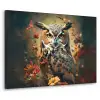 Uil - Vogel - Bloemen - Planten - Botanisch Textielframe - compleet frame klein -3d