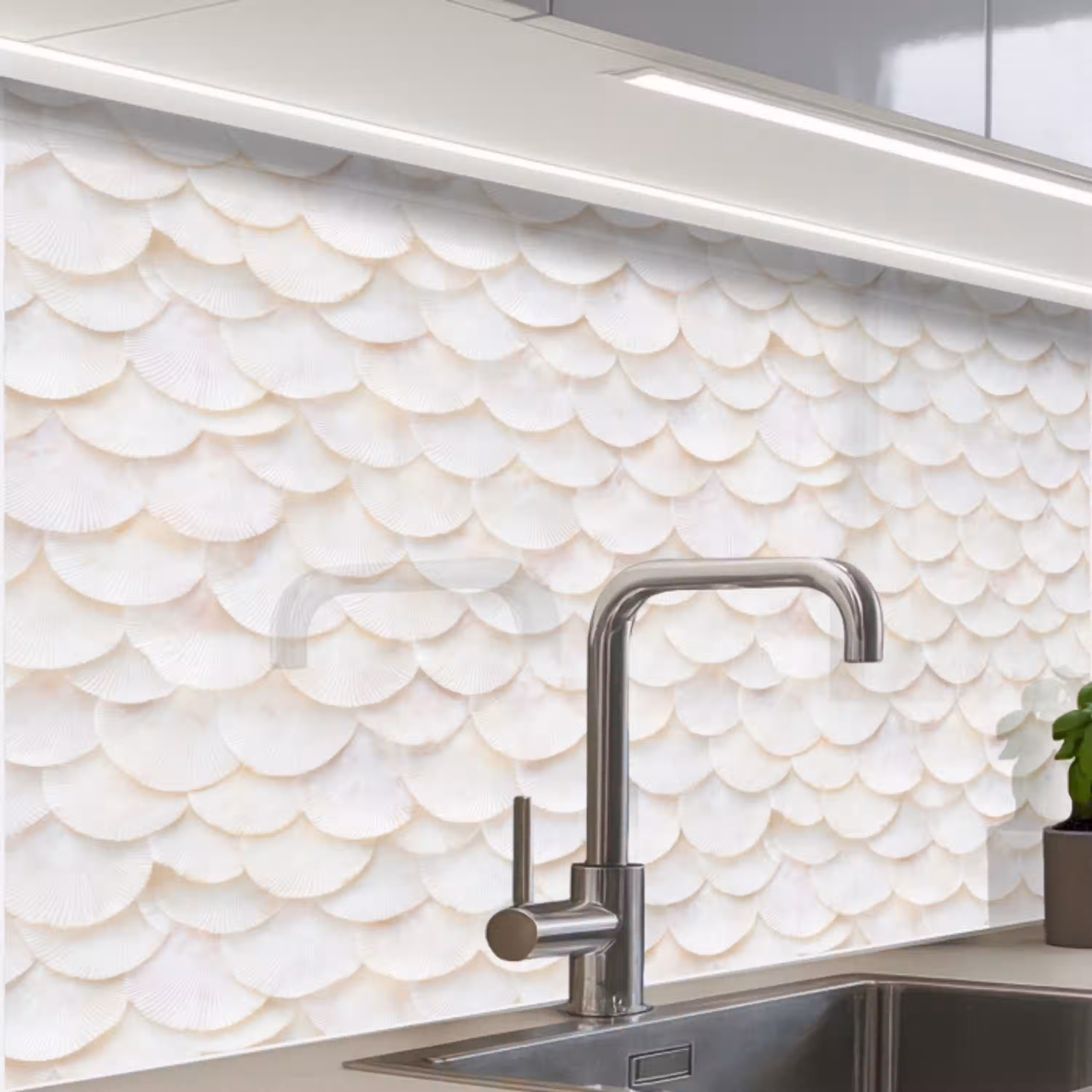 Schubben - Wit - Elegant keuken achterwand 2 middel 865 -zzzz3d_schuin
