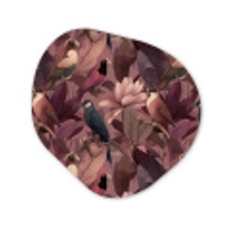 Vogels - Bladeren - Roze Wandcirkel Organisch Aluminium middel 851 -3d