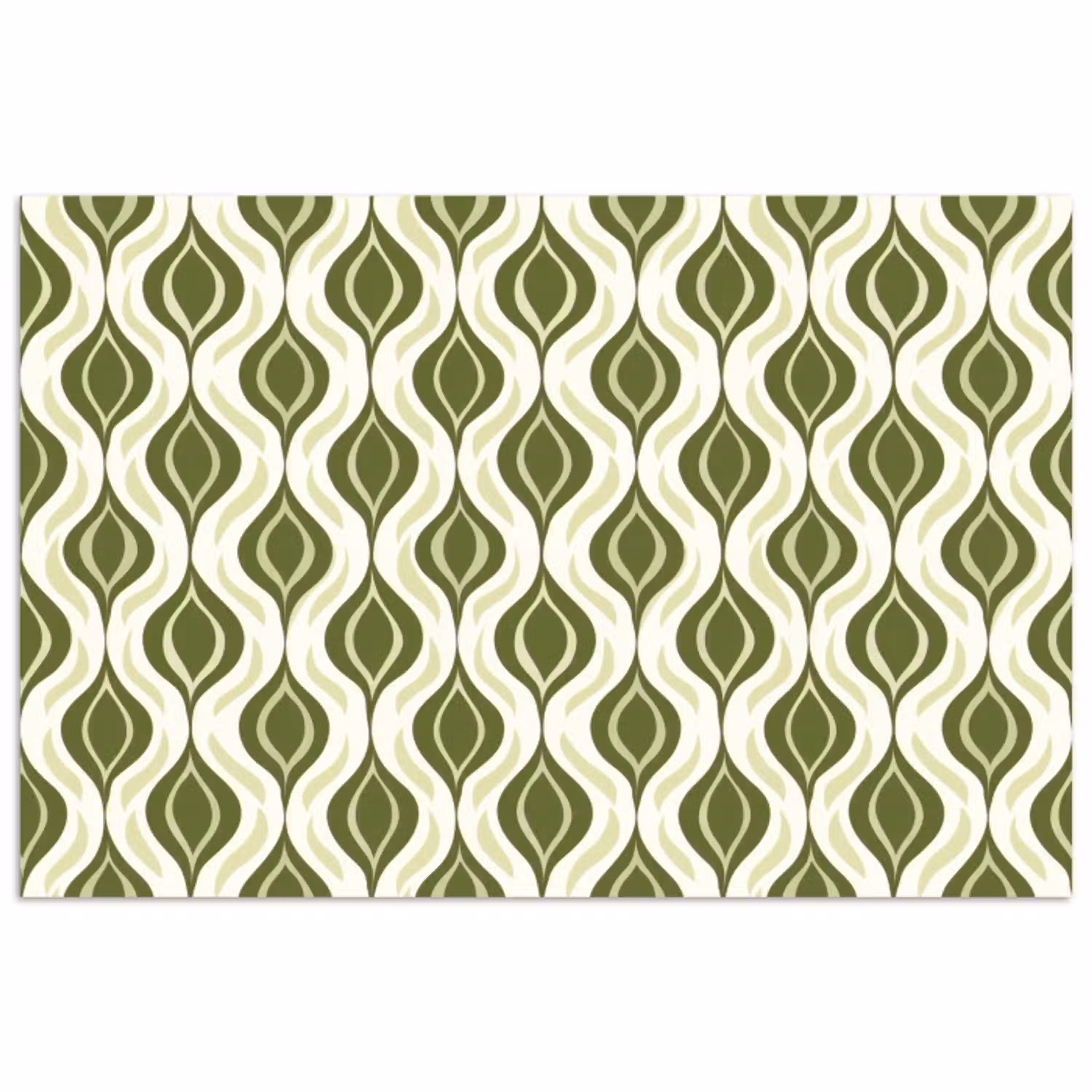 Patroon - Retro - Groen poster papier klein 62 -3d
