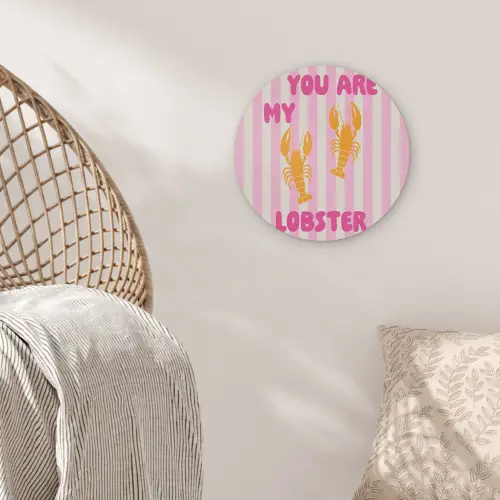 Lobster - Love - Valentijn Akoestische PET Vilt - Rond klein -sfeer4