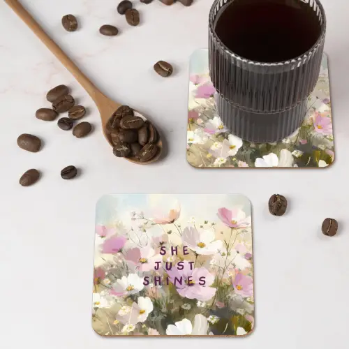 Quote - Bloemen - Schilderachtig onderzetter kurk middel -sfeer2