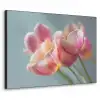 Tulpen - Roze - Stelen Textielframe zwart klein -3d