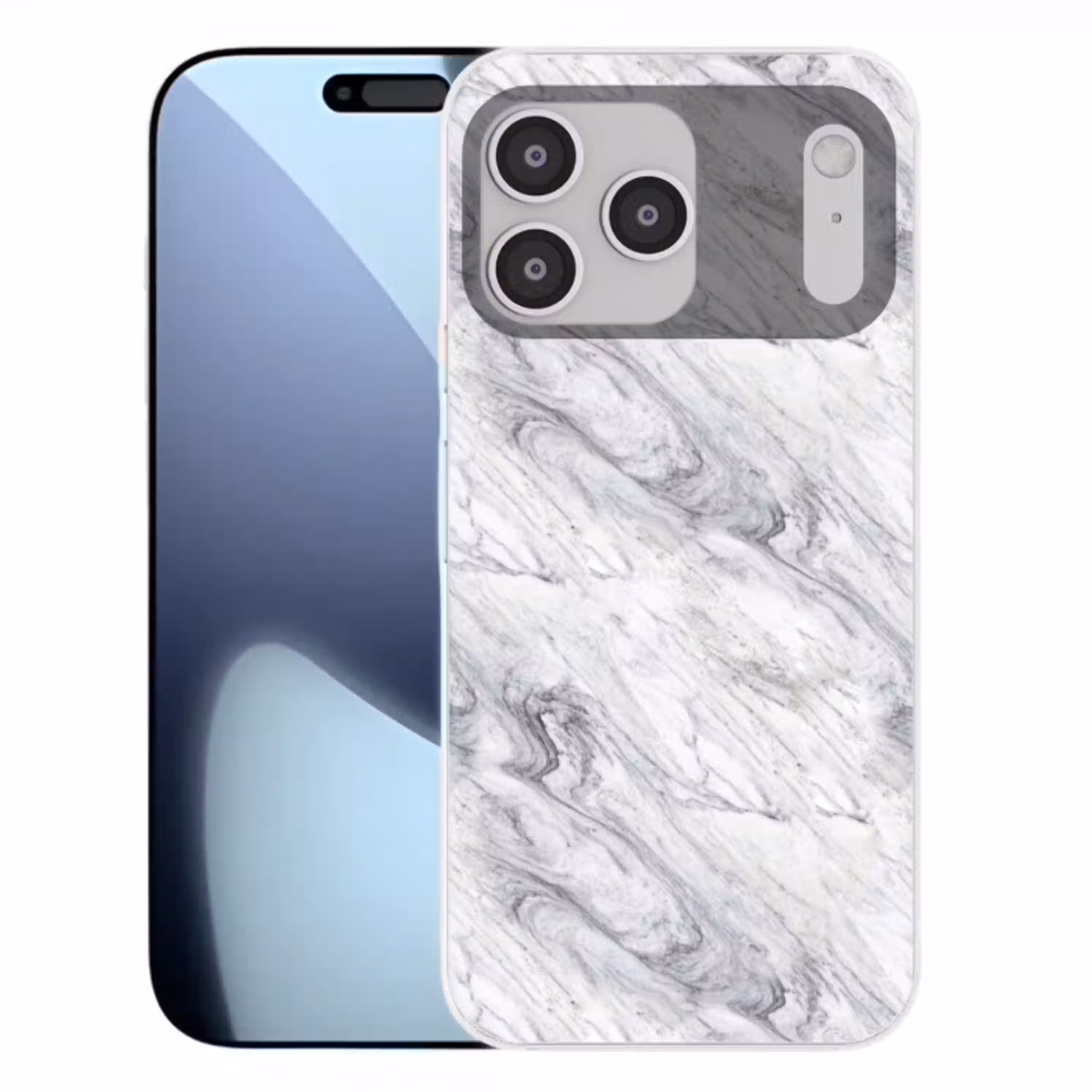 Wervelende - Grijsstructuur - Marmer - Wit Telefoonhoesje iPhone 17 Pro Max klein 879 -3d