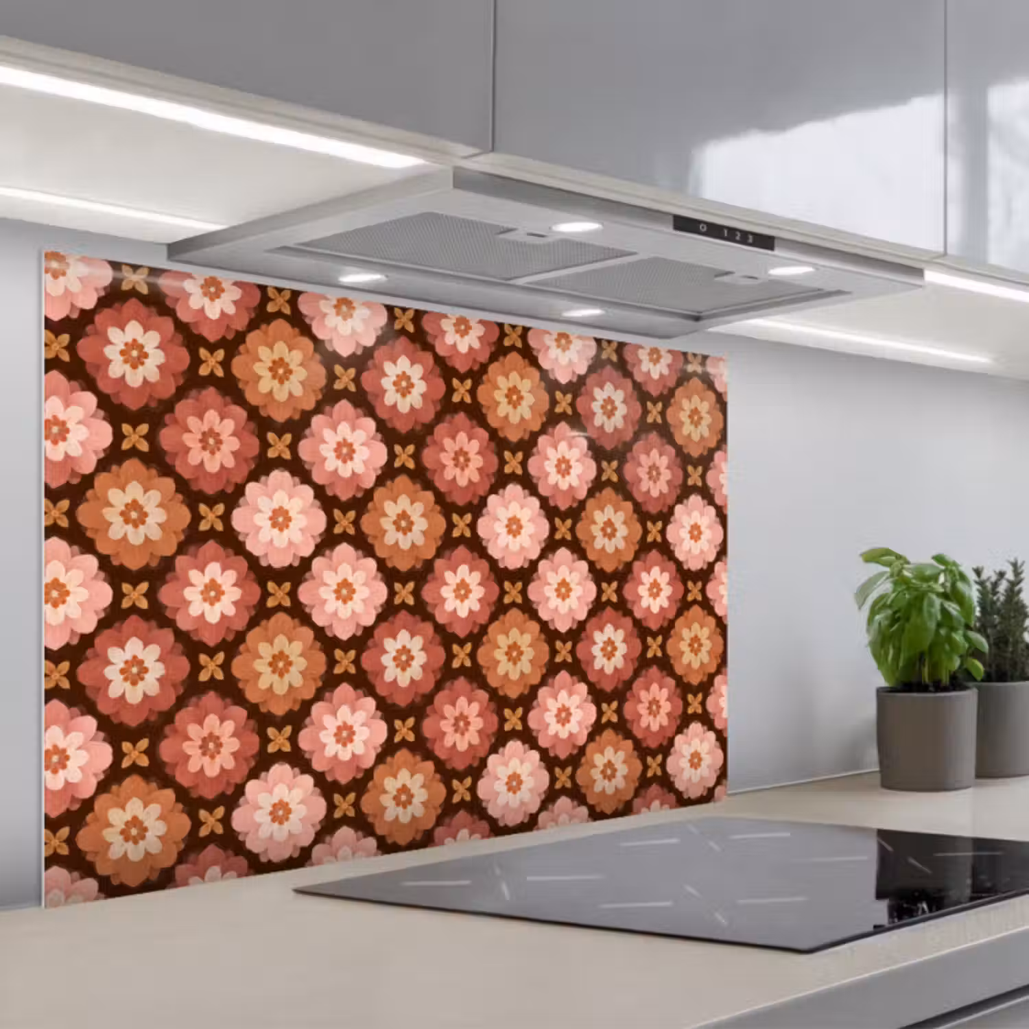 Spritzschutz Küche - Geometrisch - Blumig - Farbenfroh