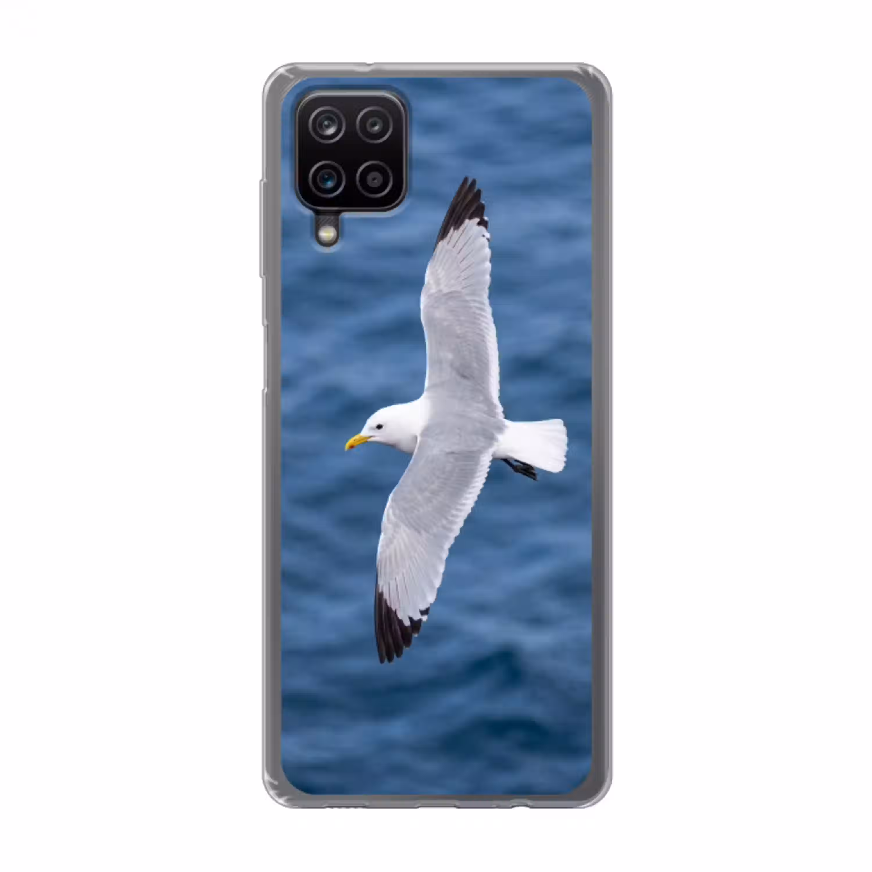 Zeemeeuw - Oceaan - Blauw Telefoonhoesje Samsung Galaxy A12 klein -3d
