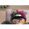 Lippen - Graffiti - Expressief muismat rubber klein -closeup