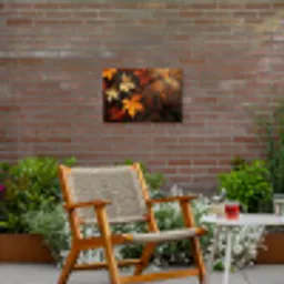 Herfstbladeren - Bruin - Oranje bladeren - Herfst rood Tuinposter op houten frame 2 cm dik klein -sfeer3